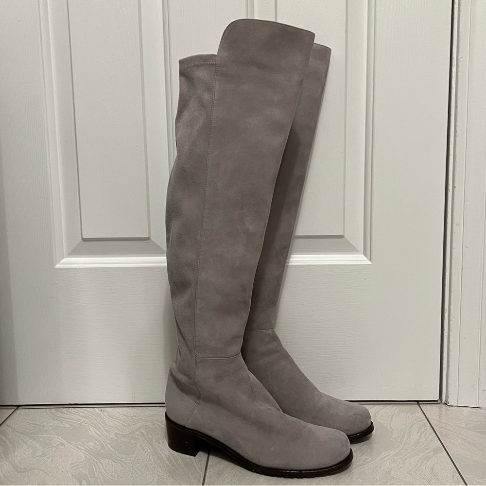 Stuart Weitzman Grey Suede over the knee boots